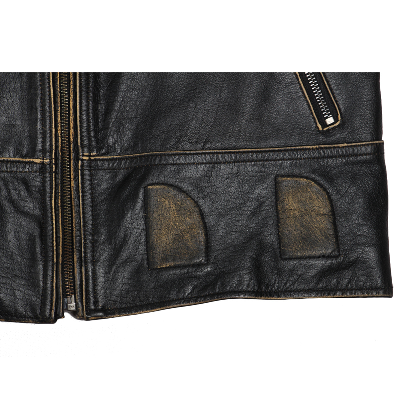 MAPLESTEED Vintage Motorcycle Jacket Men Leather Jacket 100% Cowhide Genuine Leather Jackets Mens Biker Coat Moto Jacket 5XL 090 201128