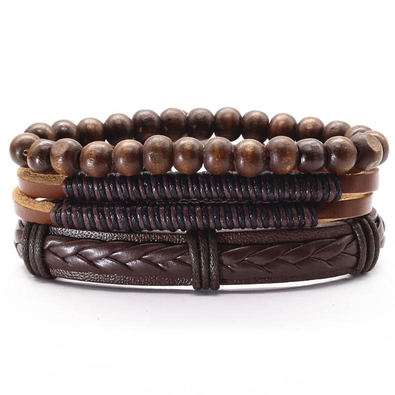 New Handmade Woven Punk Vintage Men Leather Bracelets & Bangles For Women Wood Beads Homme Gift Jewelry Freely Shipping
New Handmade Woven Punk Vintage Men Leather Bracelets & Bangles For Women Wood Beads Homme Gift Jewelry Freely Shipping