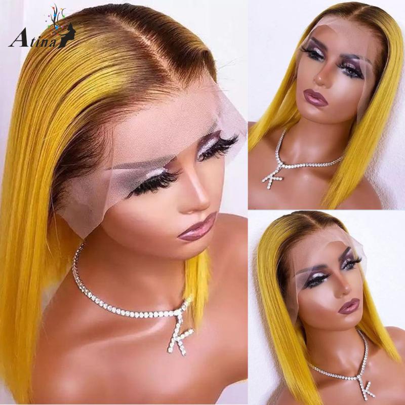 Ombre Yellow Straight Bob Pre Plucked HD Transparent Human Hair Wigs Colored Ginger Transparent Lace Wigs For Women Bleach Knots, As pic
Ombre Yellow Straight Bob Pre Plucked HD Transparent Human Hair Wigs Colored Ginger Transparent Lace Wigs For Women Bleach Knots, As pic