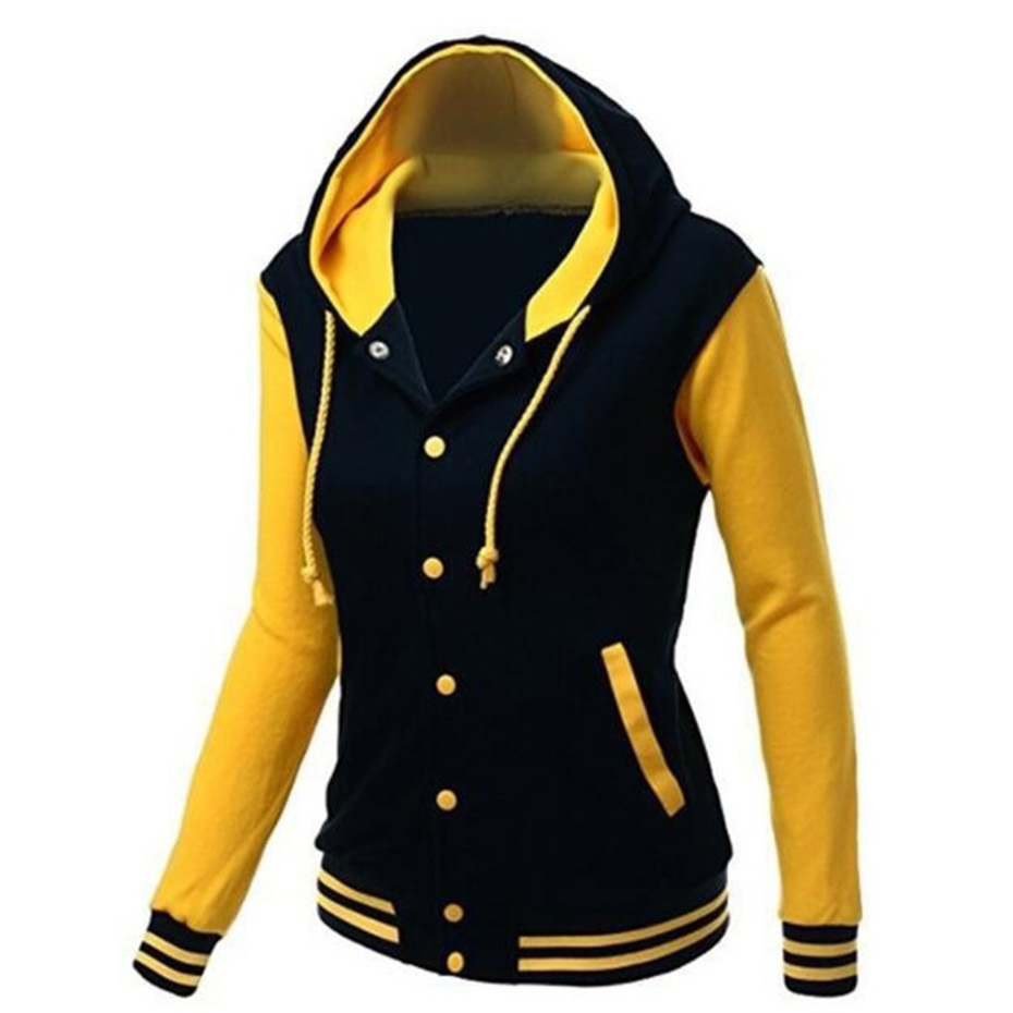 Zogaa Women's hoodies Women Hooded Sweatshirts Long Sleeve Hoody Ladies Pocket Patchwork Female Baseball Jacket Hoodies 201006