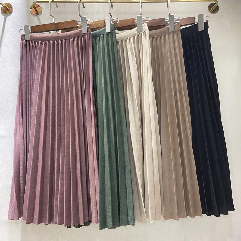 2020 Autumn Women Elegant Skirt Classic a word skirt solid color skirts womens High waist retro slim pleated mid-length, Green
2020 Autumn Women Elegant Skirt Classic a word skirt solid color skirts womens High waist retro slim pleated mid-length, Green