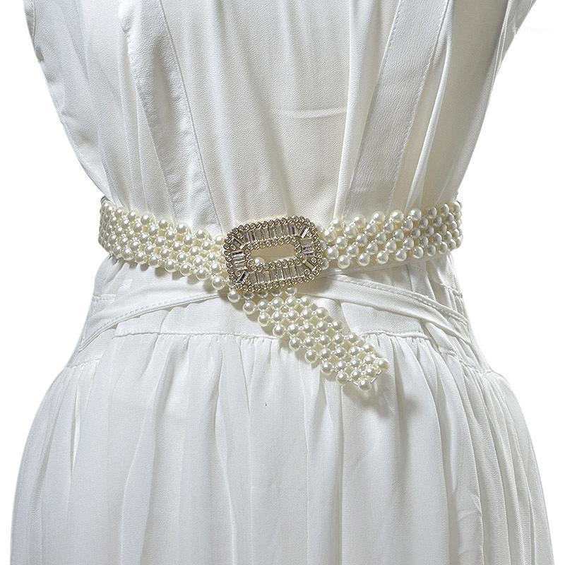 New Fashion women's elastic Belts diamond inlaid square buckle pearl belt versatile Female Strap waist chain Belts Accessories1, Silver
New Fashion women's elastic Belts diamond inlaid square buckle pearl belt versatile Female Strap waist chain Belts Accessories1, Silver