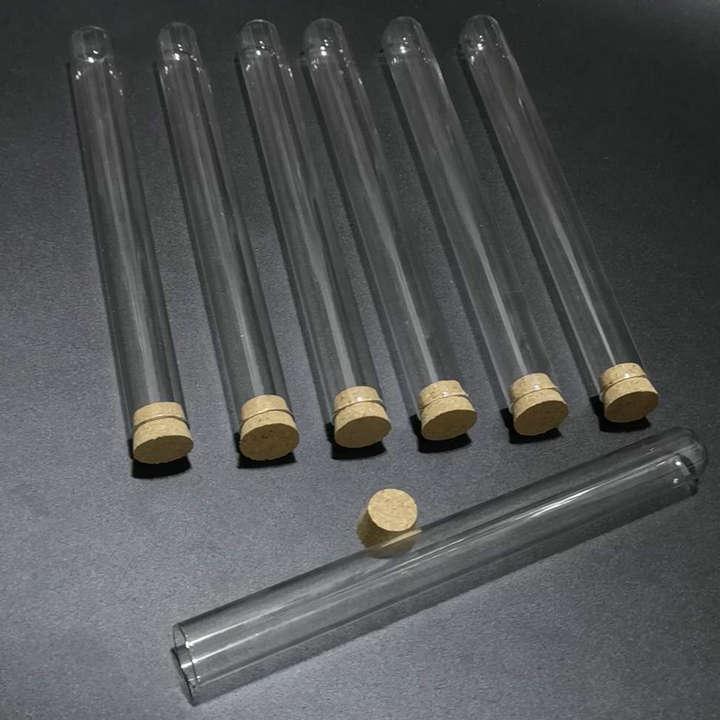 24pcs/lot 18x180mm Round Bottom Glass Test Tube With Cork Stopper Cap For Lab Experiments 24pcs/lot 18x180mm Q bbyetO от DHgate WW