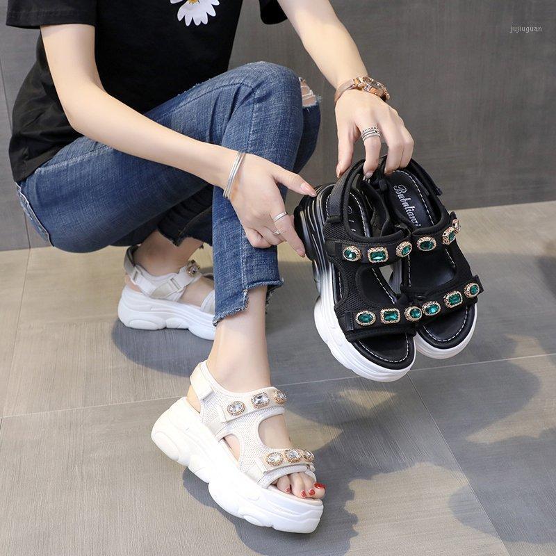 Summer 2020 new fashion dad sandals female wild hit color thick bottom muffin sports rhinestone sandals Z8841, Black
Summer 2020 new fashion dad sandals female wild hit color thick bottom muffin sports rhinestone sandals Z8841, Black