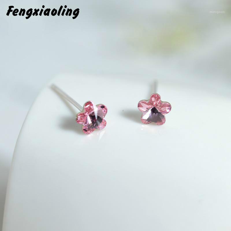 Fengxiaoling 100% 925 Sterling Silver Pink Crystal Plum Flower Stud Earrings For Women Simple Fashion Party Jewelry1
Fengxiaoling 100% 925 Sterling Silver Pink Crystal Plum Flower Stud Earrings For Women Simple Fashion Party Jewelry1