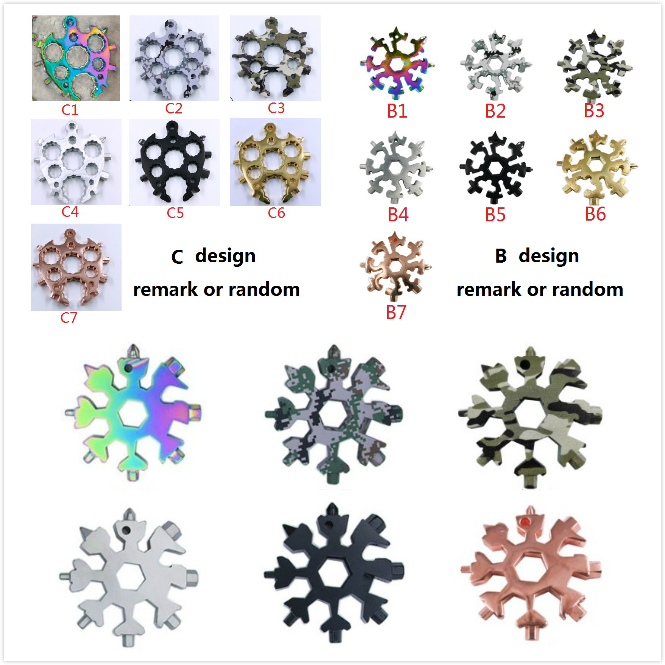 Customize 18 in 1 Snowflake Keyring Wrench Multifunction EDC Tool Portable Stainless Steel Keychain Screwdriver Bottle Openers
Customize 18 in 1 Snowflake Keyring Wrench Multifunction EDC Tool Portable Stainless Steel Keychain Screwdriver Bottle Openers