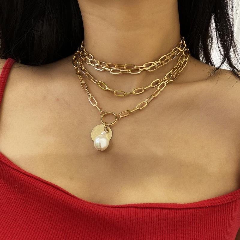 New Chunky Necklace Multi layers Chains Chokers Necklaces for Women Pearl Coin Pendant Necklace Punk Jewlery Femme Colliers 2020
New Chunky Necklace Multi layers Chains Chokers Necklaces for Women Pearl Coin Pendant Necklace Punk Jewlery Femme Colliers 2020