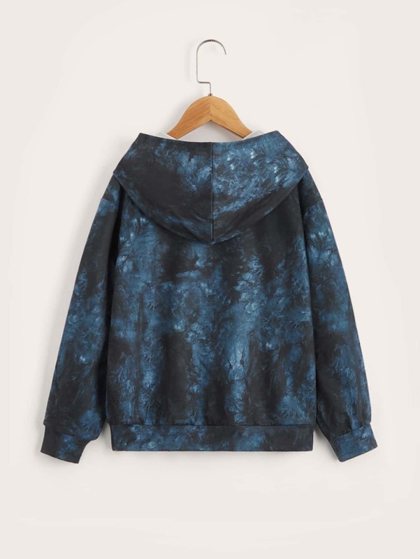 Boys Letter Graphic Tie Dye Hoodie SHE