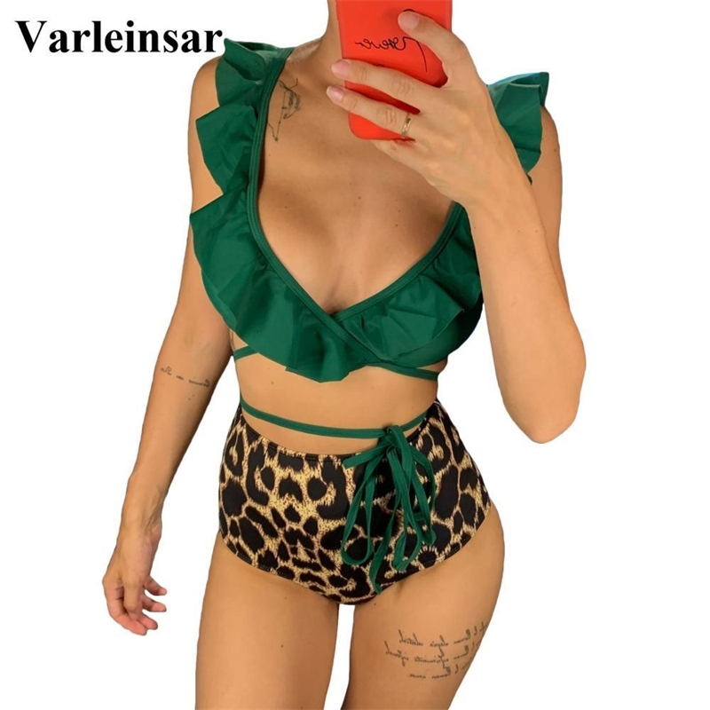 Ruffled Swimsuit High Waist Bikini Women Swimwear Two-pieces Bikini set Bather Wrap Around Bathing Suit Swim Wear V1472 Y200319, Green
Ruffled Swimsuit High Waist Bikini Women Swimwear Two-pieces Bikini set Bather Wrap Around Bathing Suit Swim Wear V1472 Y200319, Green