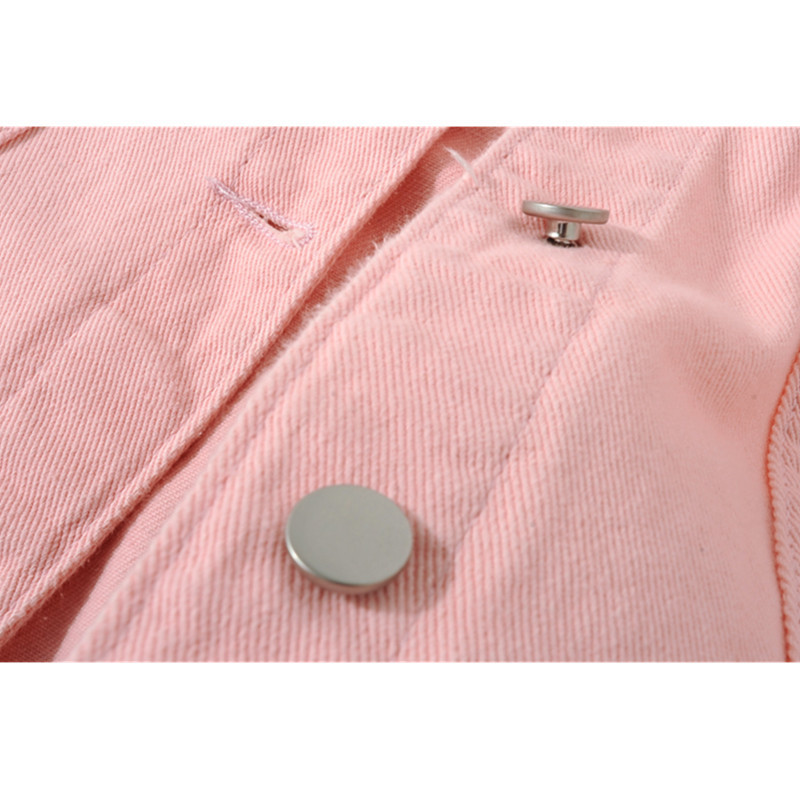 Harajuku Spring Autumn Big size Loose Denim Jacket Coat Women Korean style Pink Black Yellow Outwear Fashion Jeans Jacket Female T200828