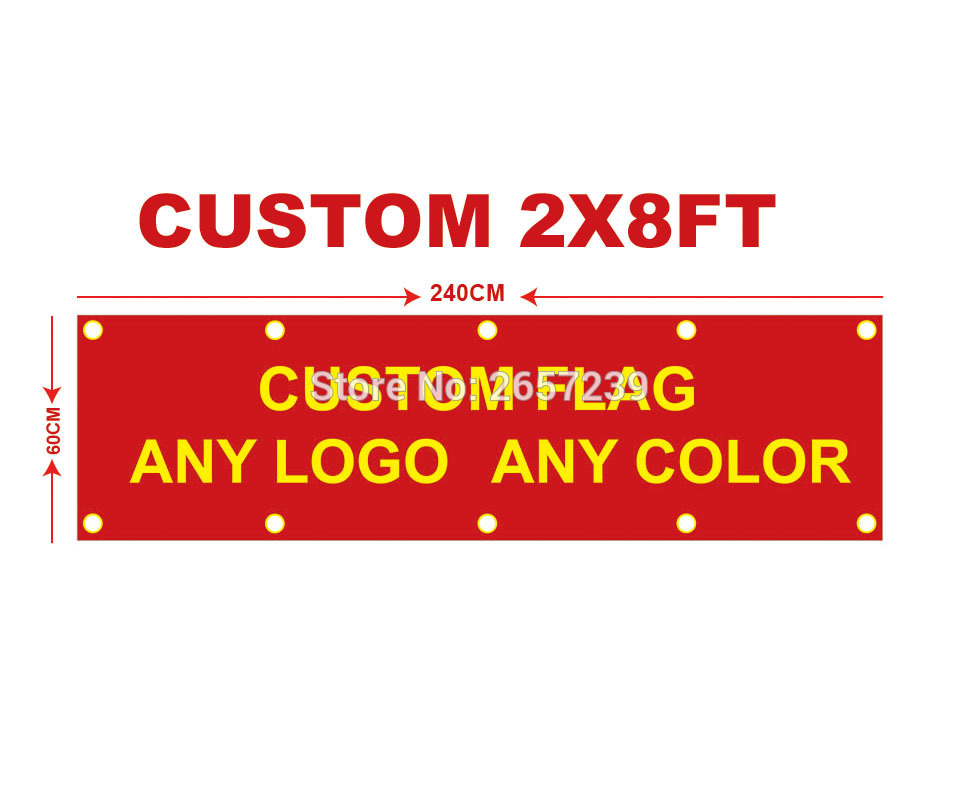 Custom 2x8FT Banner 60X240cm Any Size Brand Company Sport Club Outdoor Customize Flags brass grommets,free shipping C1002
Custom 2x8FT Banner 60X240cm Any Size Brand Company Sport Club Outdoor Customize Flags brass grommets,free shipping C1002