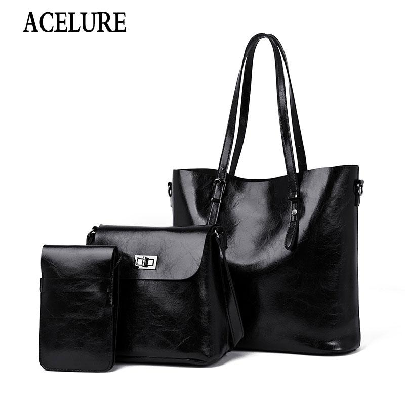 ACELURE Solid Color PU Leather Composite Bags Women High Capacity Tote + Purse Fashion Female Crossbody Bags Casual Handbags, Black
ACELURE Solid Color PU Leather Composite Bags Women High Capacity Tote + Purse Fashion Female Crossbody Bags Casual Handbags, Black