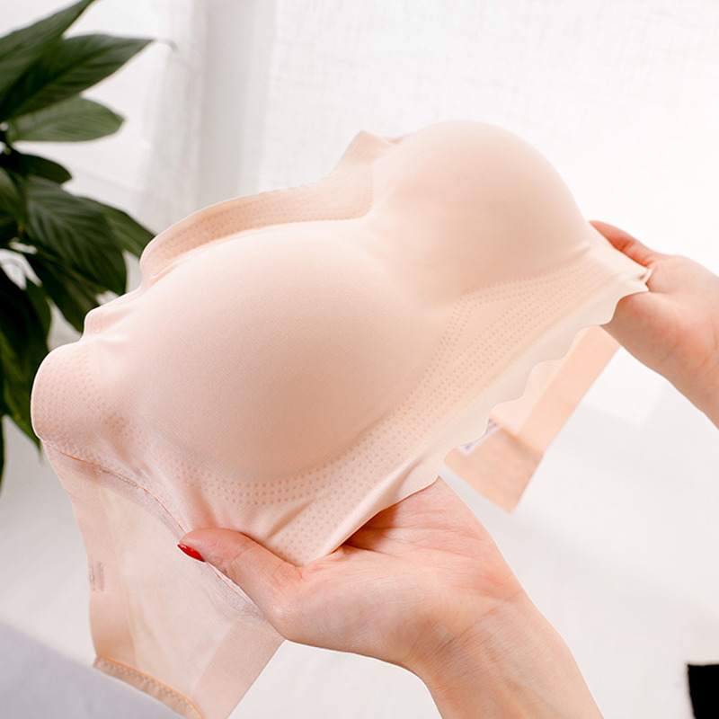 Invisible Plus Size Bra for Women Strapless Lingerie Sexy Seamless Bralette Smooth Padded Tube Tops Female Push Up Underwear 6XL 201013