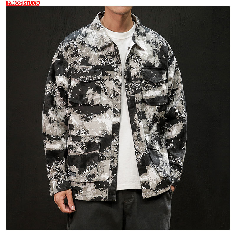 Dropshipping Men Japanese Streetwear Bomber Tops 2020 Loose Outdoor Sport Camouflage Coats Autumn Windbreaker Jacket T200502