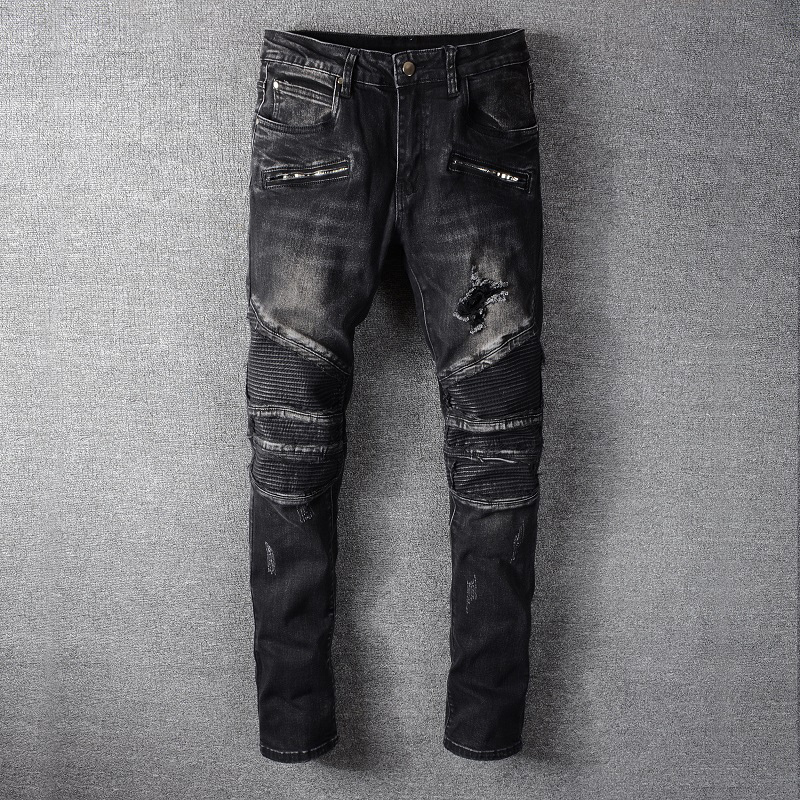 2021 New Fashion Streetwear Men Jeans Black Slim Fit Spliced Designer Ripped Hip Hop Trousers High Quality Punk Style Biker Pants Hombre 71h
2021 New Fashion Streetwear Men Jeans Black Slim Fit Spliced Designer Ripped Hip Hop Trousers High Quality Punk Style Biker Pants Hombre 71h