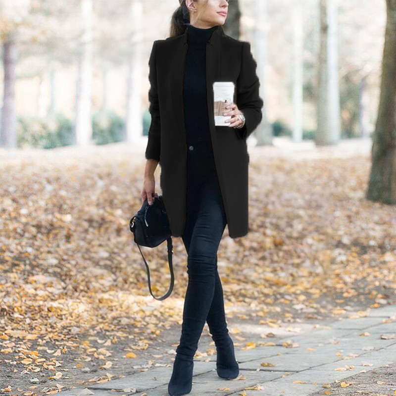Winter Coats and Jackets Women Plus Size Long Wool Coat Warm Korean Elegant Vintage Coat Female Cloak Cape Khaki Jacket 201211