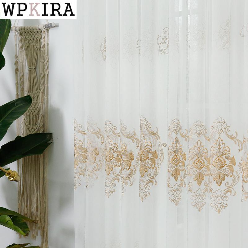 Europe Gold Floral Sheer Curtain for Living Room Embroidery Voile Curtain All- White Tulle Mesh Fabric Kitchen ZH220#40, Floral tulle
Europe Gold Floral Sheer Curtain for Living Room Embroidery Voile Curtain All- White Tulle Mesh Fabric Kitchen ZH220#40, Floral tulle
