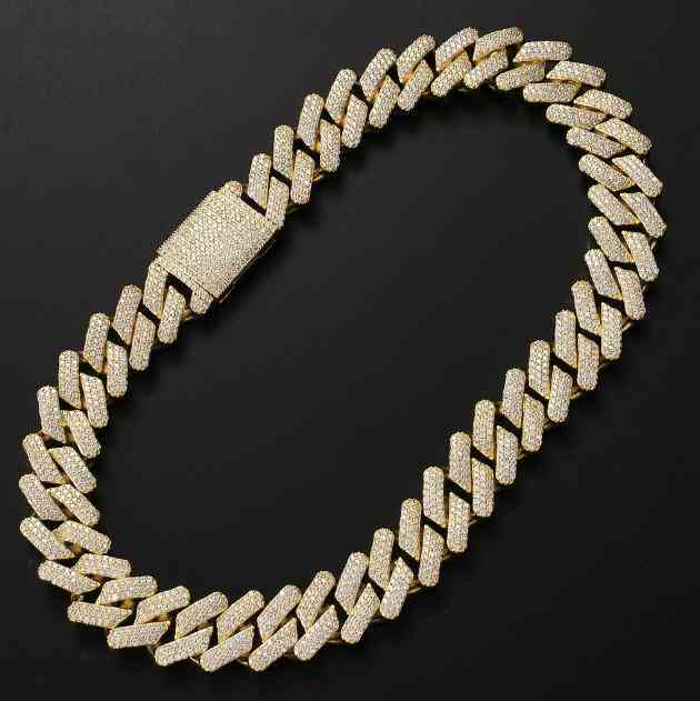 Chunky Gold Man Link Iced Out CZ Miami Cuban Rapper Jewelry 20mm Chain Necklace