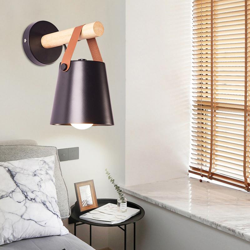 LED Wall Lights Wood Wall Lamps Modern Nordic Style Lamp Bedside Light E27 220V White & Black Lampshade Home Decor
LED Wall Lights Wood Wall Lamps Modern Nordic Style Lamp Bedside Light E27 220V White & Black Lampshade Home Decor