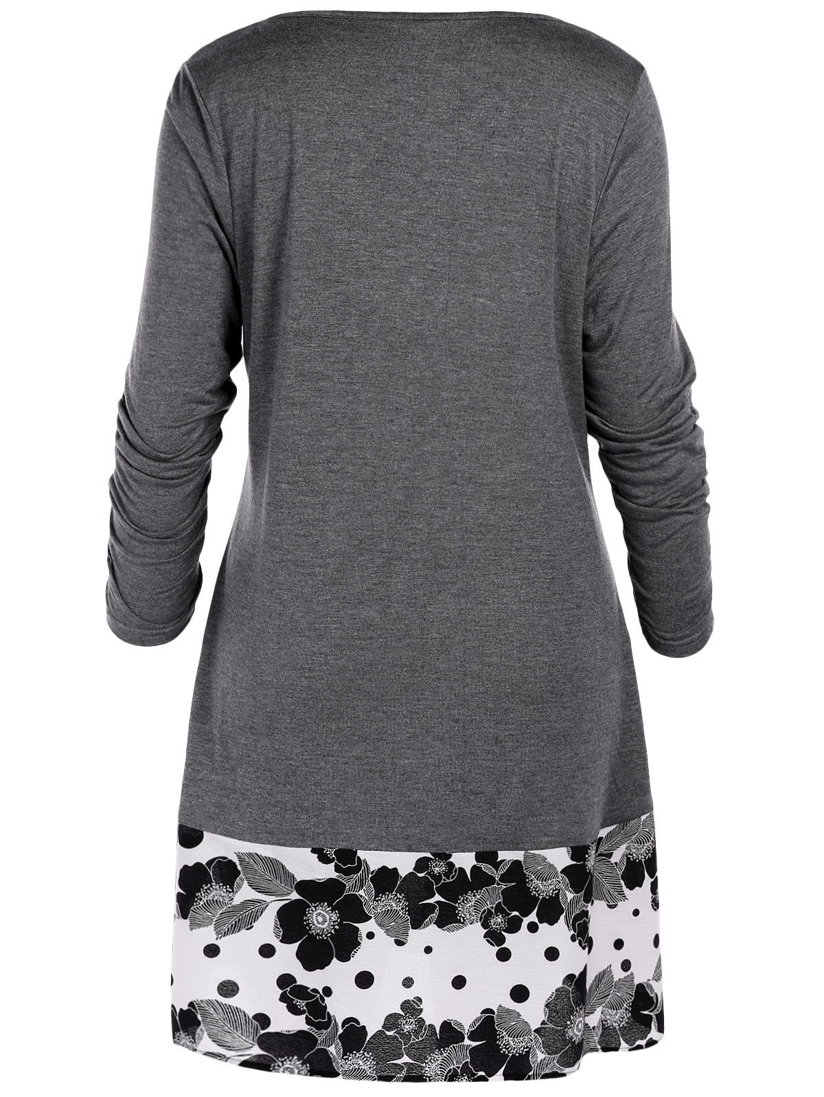 Plus Size 5XL Draped Floral Long Tunic Shirts Long Sleeve O-Neck Buttons Embellished Women Blouse Spring Casual Tops Tee T200321