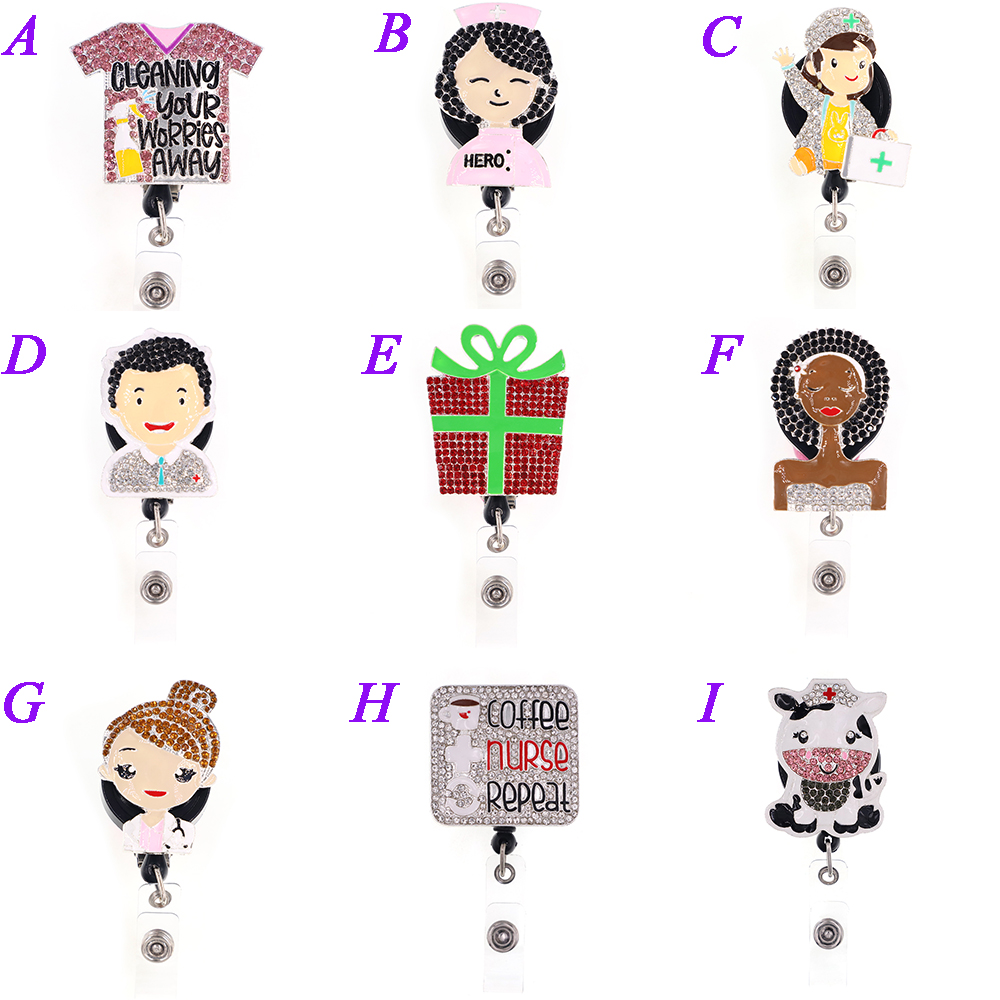 1pc /5pcs /10pcs Cute Retractable Rhinestone Ename Animal Cows Hero Black Nurse Badge Reel Holder for Decoration
1pc /5pcs /10pcs Cute Retractable Rhinestone Ename Animal Cows Hero Black Nurse Badge Reel Holder for Decoration