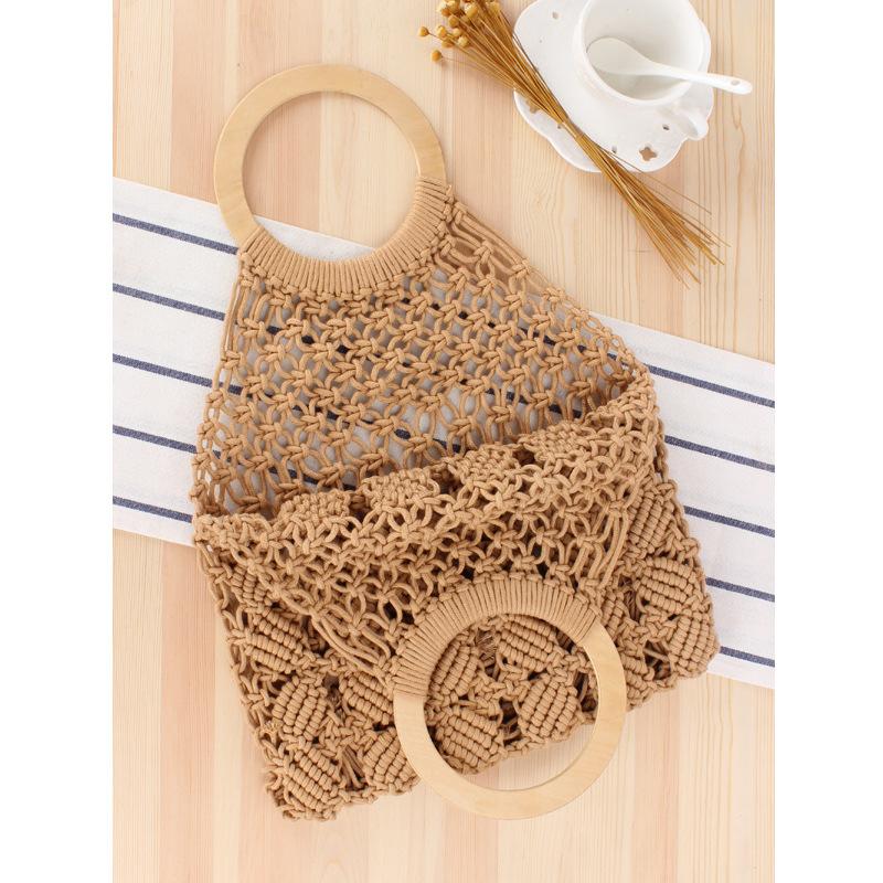 Handmade Woven Bag Handmade Rope Vintage Leisure Bag Straw Bags Hollow Out Summer Woven Beach Ladies Shoulder for Womren, White 
Handmade Woven Bag Handmade Rope Vintage Leisure Bag Straw Bags Hollow Out Summer Woven Beach Ladies Shoulder for Womren, White