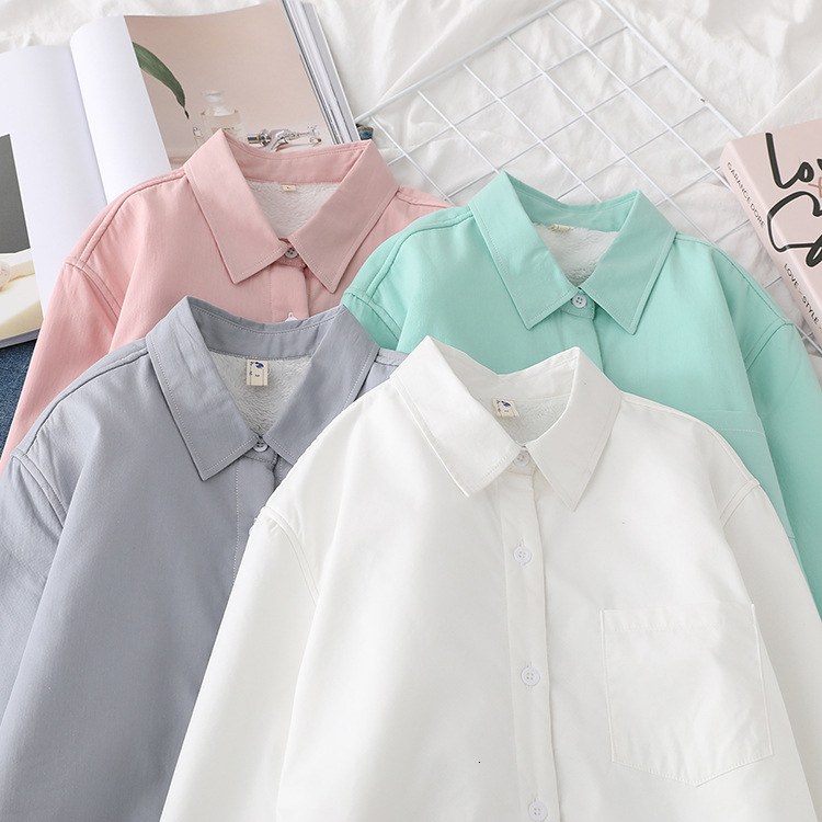 2021 New Thick Veet Shirts Womens Keep Warm White Blouses and Tops 100% Cotton Long Sleeve Female Clothes Outwear Winter News Solid M0y4, Pink
2021 New Thick Veet Shirts Womens Keep Warm White Blouses and Tops 100% Cotton Long Sleeve Female Clothes Outwear Winter News Solid M0y4, Pink
