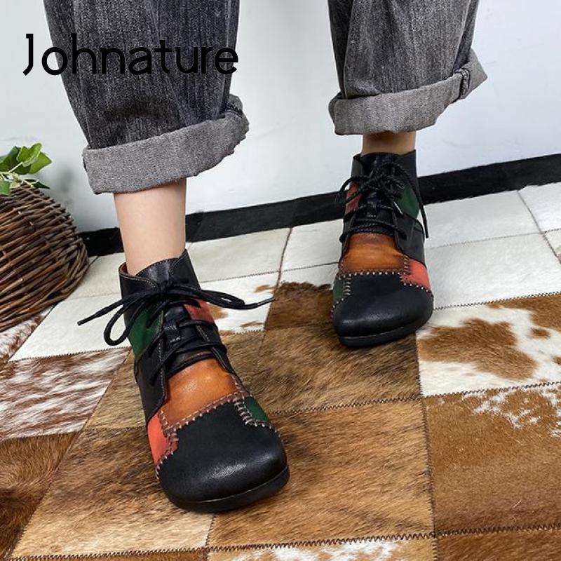 Johnature Ankle Women Boots 2020 New Autumn Winter Genuine Leather Lace-up Women Shoes Round Toe Flat With Sewing Ladies Boots, Black
Johnature Ankle Women Boots 2020 New Autumn Winter Genuine Leather Lace-up Women Shoes Round Toe Flat With Sewing Ladies Boots, Black