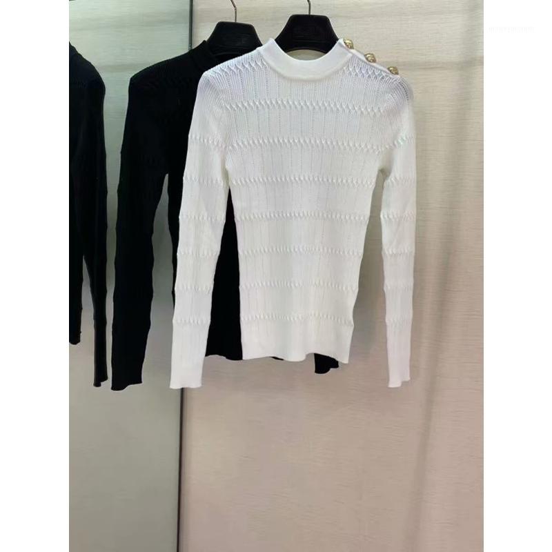 9.12 2019 Early Autumn shoulder button decorate slim O-neck long sleeve sweaters knitted tops women1, As picture
9.12 2019 Early Autumn shoulder button decorate slim O-neck long sleeve sweaters knitted tops women1, As picture