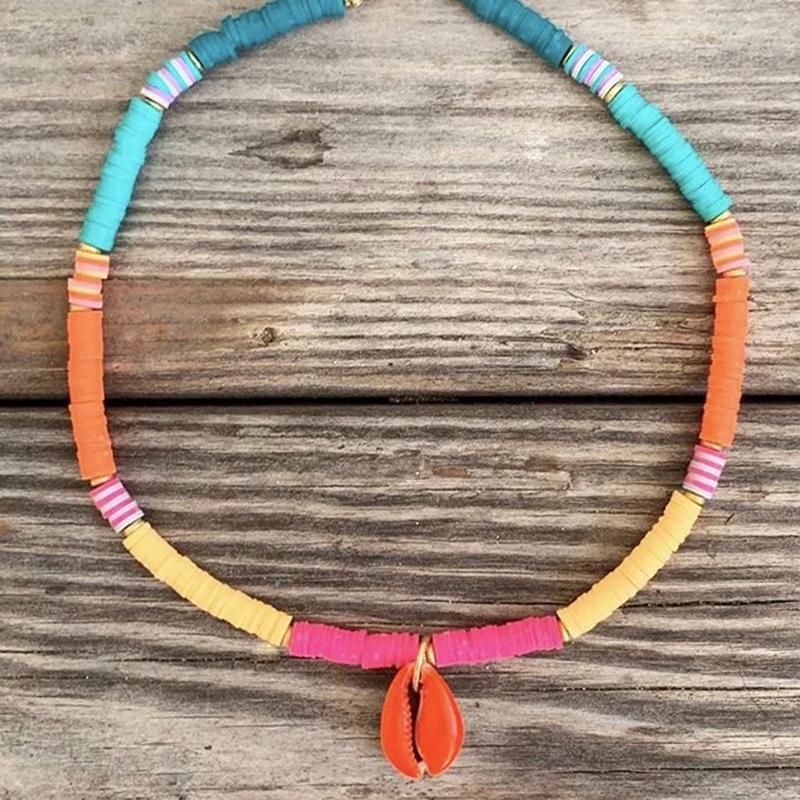 Beautiful silicone short necklace handmade multi-color stitching fashion colorful shell pendant neck accessories 2020 summer
Beautiful silicone short necklace handmade multi-color stitching fashion colorful shell pendant neck accessories 2020 summer