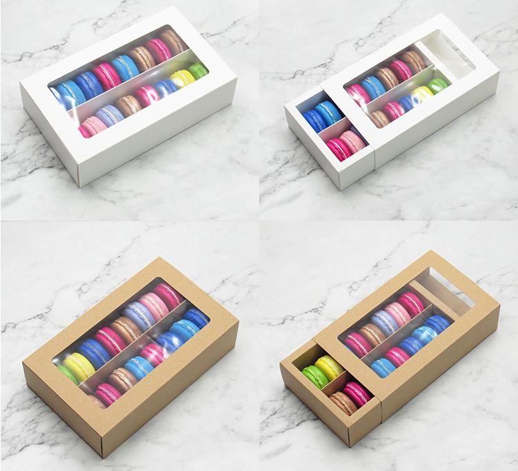Kraft Card Paper Macaron Box Cake Boxes With Clear Window Chocolate Boxes Biscuit Muffin Box Bakeware Packaging Holiday Gift Box SN2302
Kraft Card Paper Macaron Box Cake Boxes With Clear Window Chocolate Boxes Biscuit Muffin Box Bakeware Packaging Holiday Gift Box SN2302