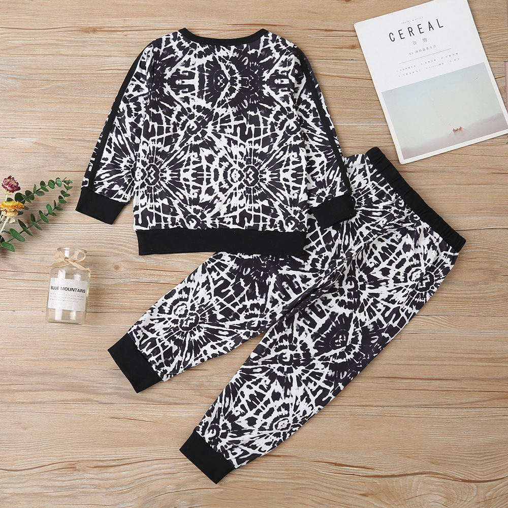 Fashion Clothing Sets Autumn Winter Toddler Girls Clothes Tie-dyed Fashion Style Costume Outfit Kids Girls Clothing SetX1019