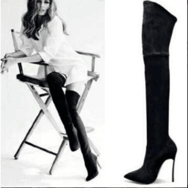Straight boots, elastic over knee boots, women's slim heels, thin sexy all year round, Black
Straight boots, elastic over knee boots, women's slim heels, thin sexy all year round, Black