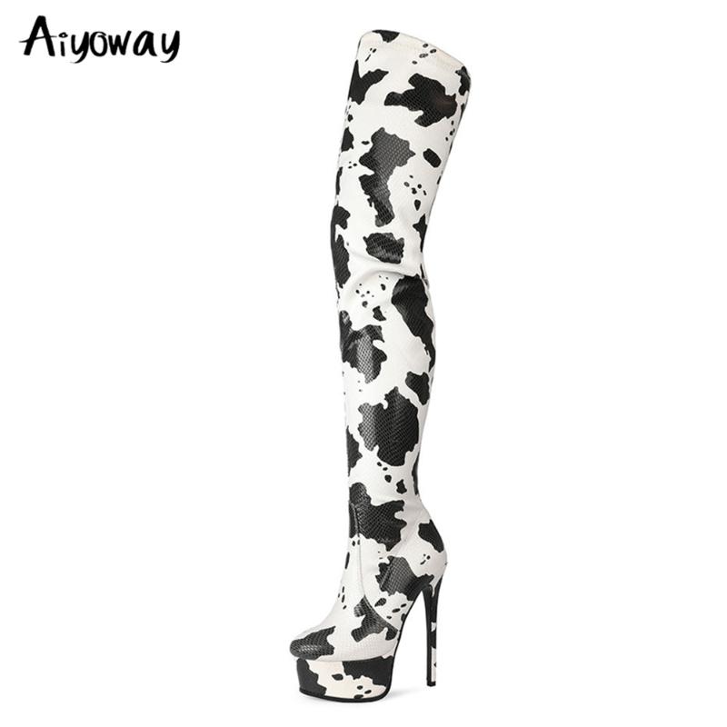 Aiyoway 2020 New Arrival Platform Thigh High Boots Women Round Toe Autumn High Heels Over Knee Boots Sexy Leopar Shoes Big Size, Brown
Aiyoway 2020 New Arrival Platform Thigh High Boots Women Round Toe Autumn High Heels Over Knee Boots Sexy Leopar Shoes Big Size, Brown