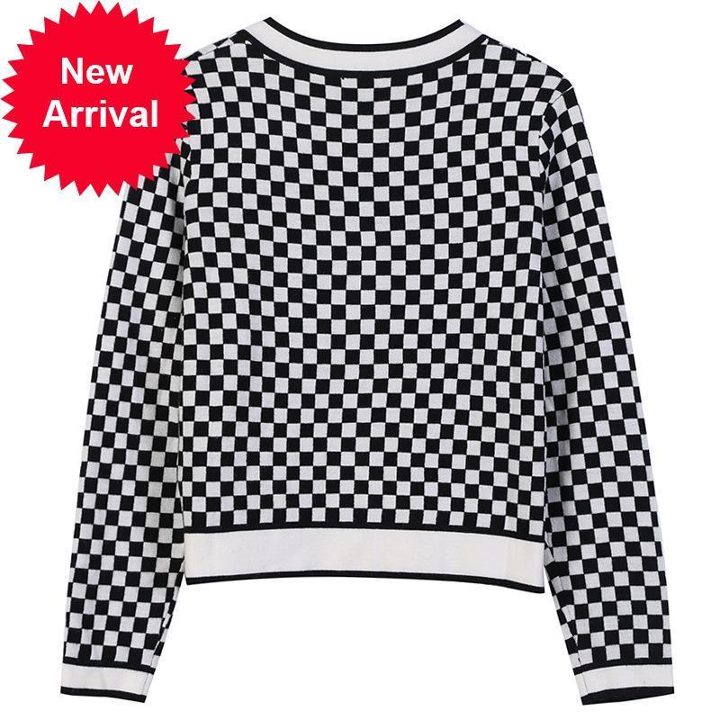 New Autumn 2021 Black Chess White Women Long-sleeveds Weater Female Sea Mode Design Top Cardigan Clothes 4R48, Yellow
New Autumn 2021 Black Chess White Women Long-sleeveds Weater Female Sea Mode Design Top Cardigan Clothes 4R48, Yellow