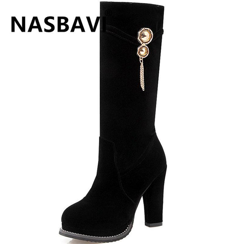 NASBAVI new fashion suede contracted Europe and America British style zipper high heel Metal decorative tassel winter boots, Black
NASBAVI new fashion suede contracted Europe and America British style zipper high heel Metal decorative tassel winter boots, Black