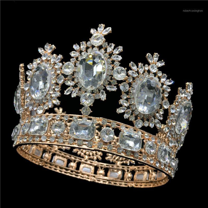 Hair Clips & Barrettes Luxury 9.5cm Tall Royal Wedding Bridal Tiara Gold Color Big Rhinestone Queen Pageant Prom Full Crown High Quality MY3
Hair Clips & Barrettes Luxury 9.5cm Tall Royal Wedding Bridal Tiara Gold Color Big Rhinestone Queen Pageant Prom Full Crown High Quality MY3