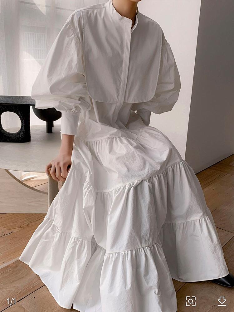 Casual Dresses Korean Chic Fashion Loose White Puff Long Sleeve Sailor Collar Shirts Dress Women Vestidos Mujer Blue Pleated Wild, Black;gray
Casual Dresses Korean Chic Fashion Loose White Puff Long Sleeve Sailor Collar Shirts Dress Women Vestidos Mujer Blue Pleated Wild, Black;gray