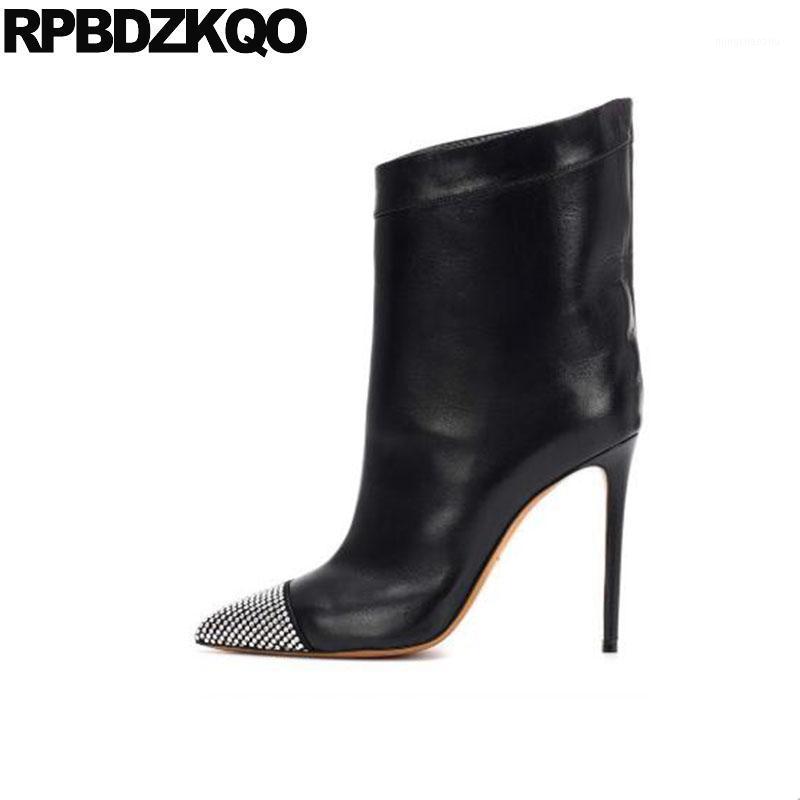rhinestone shoes ankle high heel quality big size pointed toe women boots winter 2020 10 stiletto short genuine leather sexy1, Black
rhinestone shoes ankle high heel quality big size pointed toe women boots winter 2020 10 stiletto short genuine leather sexy1, Black
