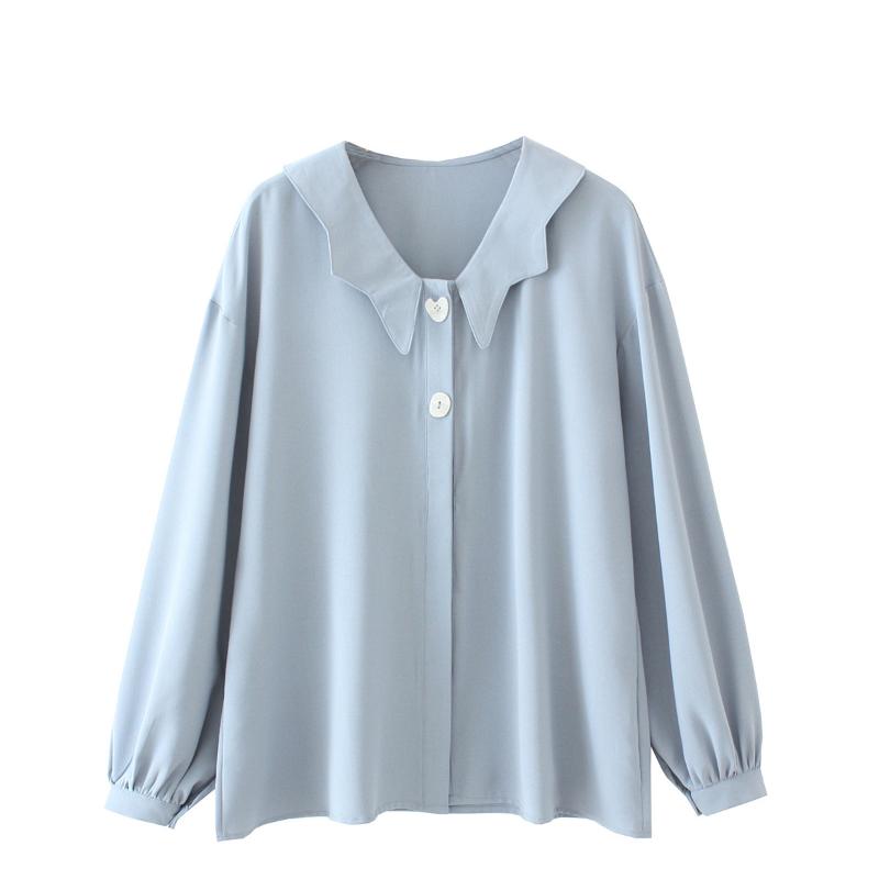 Plus Size Blouses 2020 Spring and Summer Cool White Blue Shell Button Turn-down Collar Long-sleeved Loose-Fit Thin Casual Shirt, Blue shirts
Plus Size Blouses 2020 Spring and Summer Cool White Blue Shell Button Turn-down Collar Long-sleeved Loose-Fit Thin Casual Shirt, Blue shirts