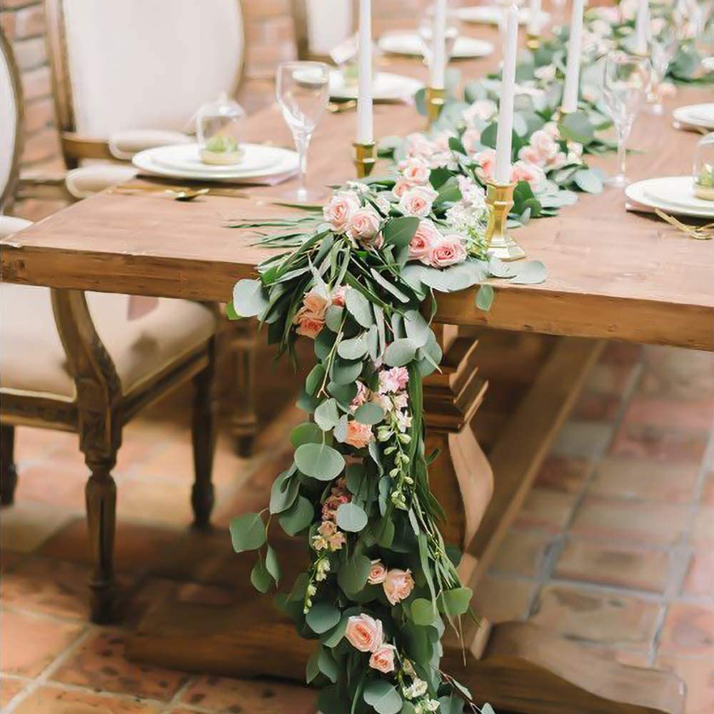 Dense Leaf Artificial Eucalyptus Garland Faux Silk Leaves Vines Handmade Garland Greenery Wedding Backdrop Arch Wall Decoration EWF2588, As picture shown
Dense Leaf Artificial Eucalyptus Garland Faux Silk Leaves Vines Handmade Garland Greenery Wedding Backdrop Arch Wall Decoration EWF2588, As picture shown