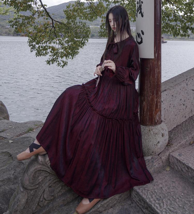 Women Loose Vintage Dress Ladies Retro Plus Size Dresses Female 2020 Spring Summer Dress, Dark red
Women Loose Vintage Dress Ladies Retro Plus Size Dresses Female 2020 Spring Summer Dress, Dark red