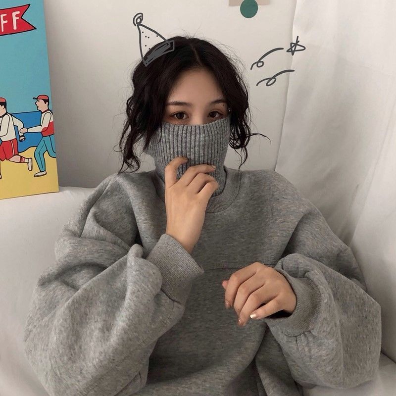 2021 New Plus Velvet Quilled High Neck Loose Gray Female Sweater Retro Lazy Wind Jacket BUQ2, Black
2021 New Plus Velvet Quilled High Neck Loose Gray Female Sweater Retro Lazy Wind Jacket BUQ2, Black