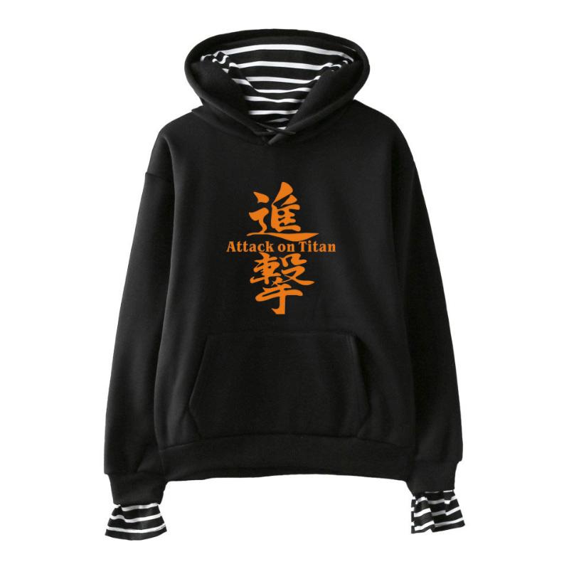 Japan Anime Attack on Titan Stripe Patchwork Fake Two Pieces Hoodies Harajuku Sweatshirts Casual Loose Hooded Jacket Outwear, 001
Japan Anime Attack on Titan Stripe Patchwork Fake Two Pieces Hoodies Harajuku Sweatshirts Casual Loose Hooded Jacket Outwear, 001