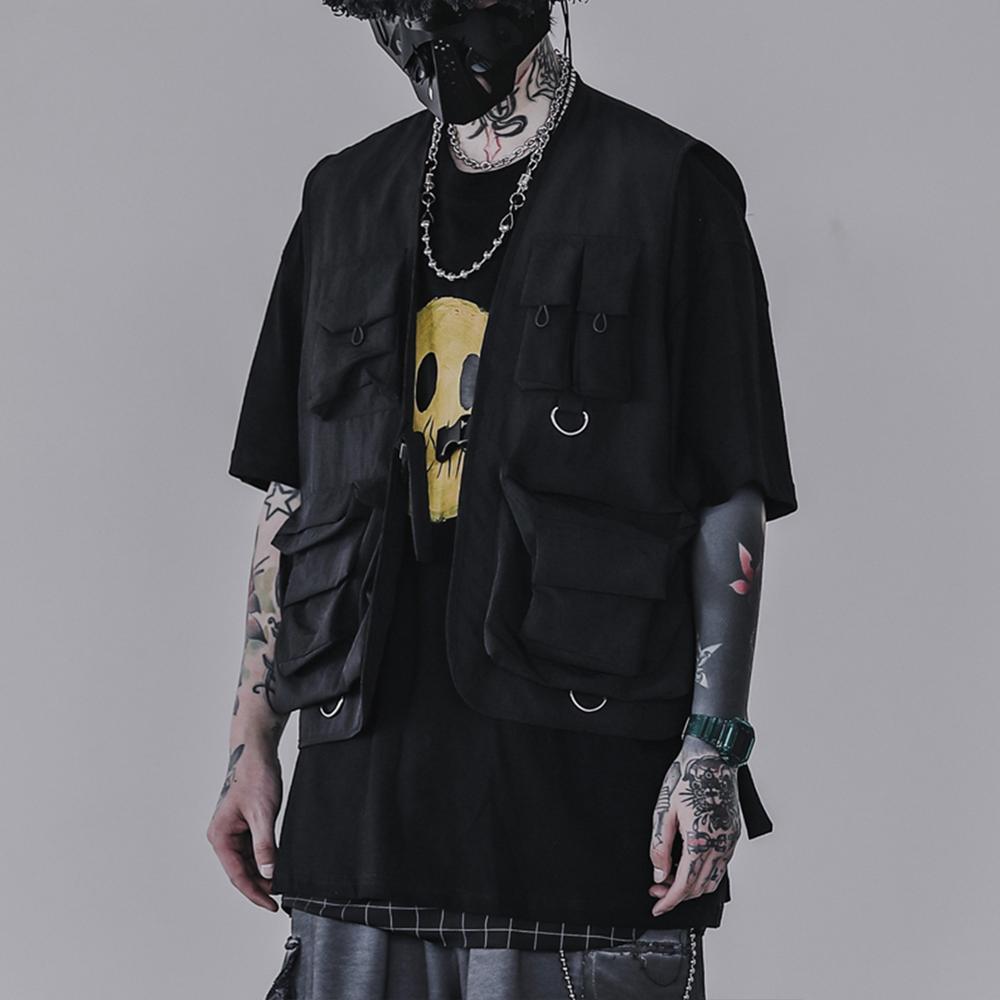 Hip Hop Cargo Vest Men Multi Pockets Vintage Coat DarkStreetwear Overalls Sleeveless Tactical Patchwork Clothing, Black
Hip Hop Cargo Vest Men Multi Pockets Vintage Coat DarkStreetwear Overalls Sleeveless Tactical Patchwork Clothing, Black