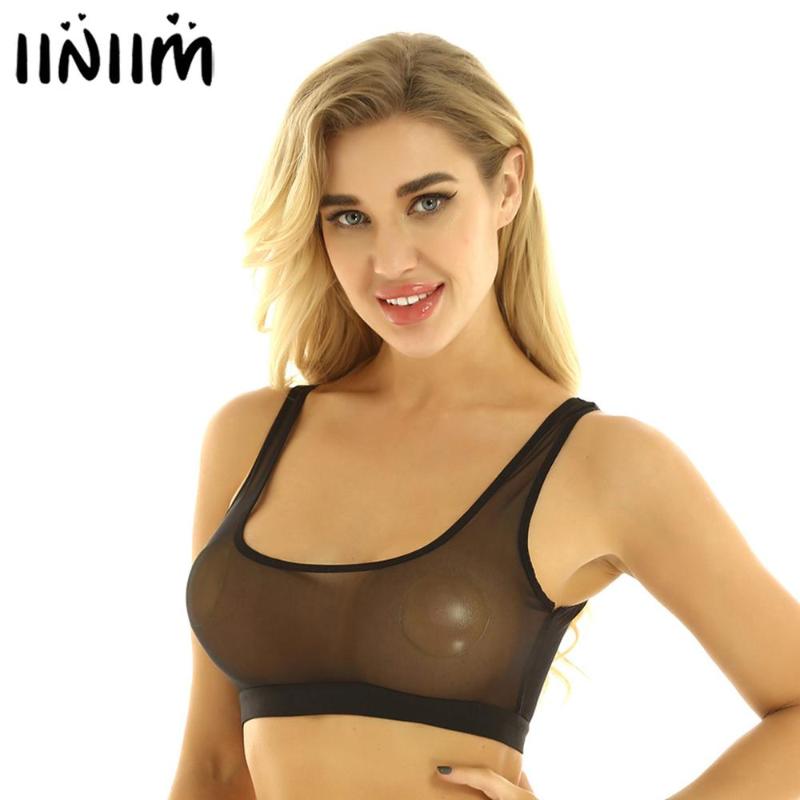 UK STOCK iiniim Women Sexy Lingerie Sleeveless See Through Mesh Bralette bra Vest Tank Transparent Crop Tops for Femme Nightwear, Black
UK STOCK iiniim Women Sexy Lingerie Sleeveless See Through Mesh Bralette bra Vest Tank Transparent Crop Tops for Femme Nightwear, Black