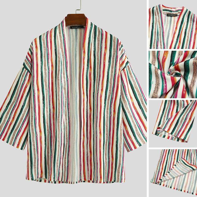 2020 Man Retro Cardigan Open Stitch Tops Fashion Loose Harajuku Kimono Camisa Men Vintage Stripe Shirts Long Sleeve Blouse S-3XL, Green
2020 Man Retro Cardigan Open Stitch Tops Fashion Loose Harajuku Kimono Camisa Men Vintage Stripe Shirts Long Sleeve Blouse S-3XL, Green