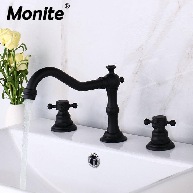 Monite Matte Black Swivel Basin Mixer Faucet Deck Mount 3 Pcs 2 Lever ORB Bathtub Bathroom Basin Sink Brass Faucet Mixers Taps1
Monite Matte Black Swivel Basin Mixer Faucet Deck Mount 3 Pcs 2 Lever ORB Bathtub Bathroom Basin Sink Brass Faucet Mixers Taps1