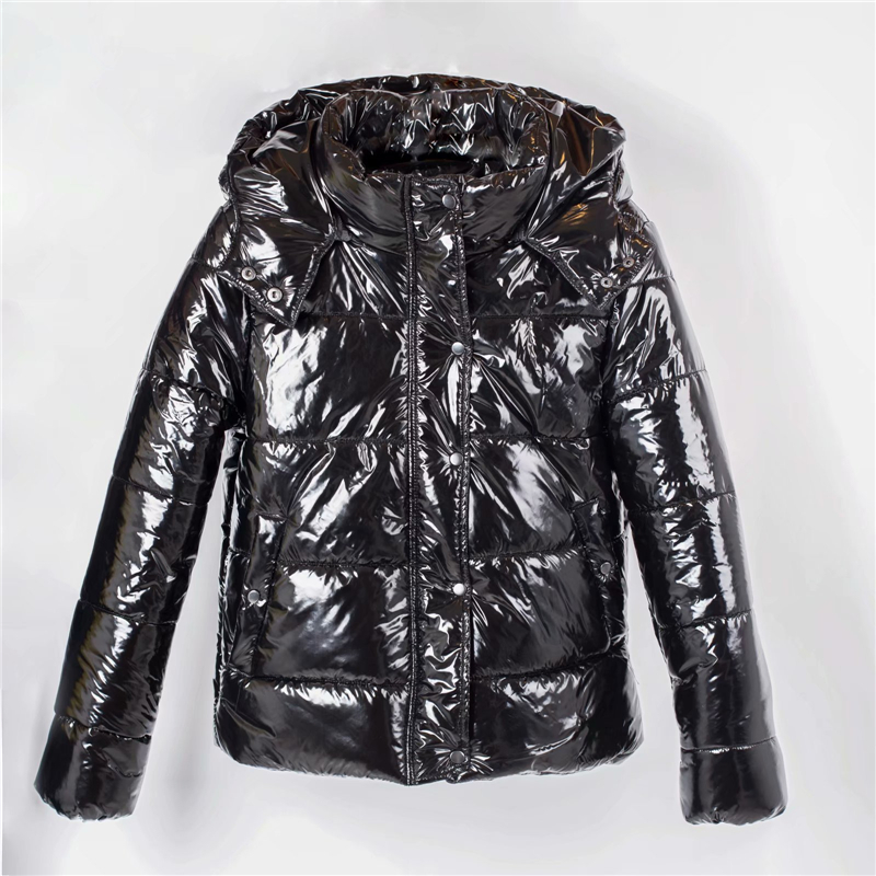 Bubble Coat Winter Jacket Women Hooded Shiny Padded Jacket Black Parka Ladies Fashion Quilted Glossy Jackets Women Overcoat 2020 T200114