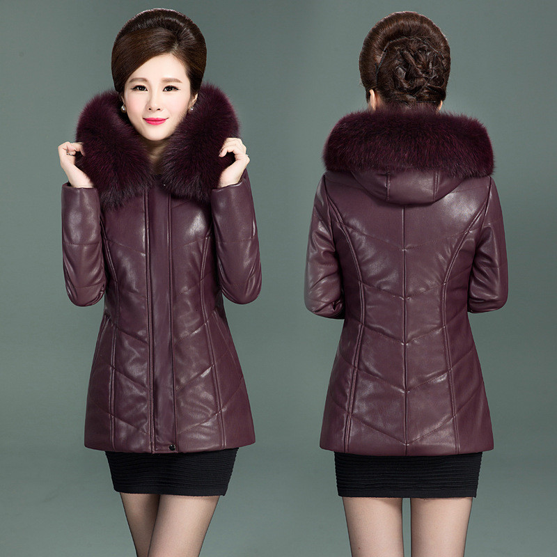 2021 Winter New Style Plus Veet Warm Long Coat Middle-aged Ladies Leather Jacket Slim Dig Fur Collar Female Outerwear 6xla151 F459, Purple luo orchid
2021 Winter New Style Plus Veet Warm Long Coat Middle-aged Ladies Leather Jacket Slim Dig Fur Collar Female Outerwear 6xla151 F459, Purple luo orchid